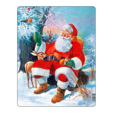 Пазл. Санта с животными Larsen