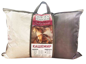 Подушка Кашемир, тик (двухкамерная) Classic Plus Avrora Texdesign