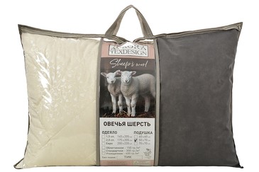 Подушка Овечья шерсть, тик (двухкамерная) Classic Plus Avrora Texdesign