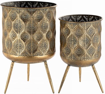 Кашпо на ножках Мадагаскар (2 шт.) 28х28х45; 22х22х37см Glasar