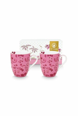 Набор из 2-х больших кружек Jolie Flowers Pink, 350 мл Pip Studio