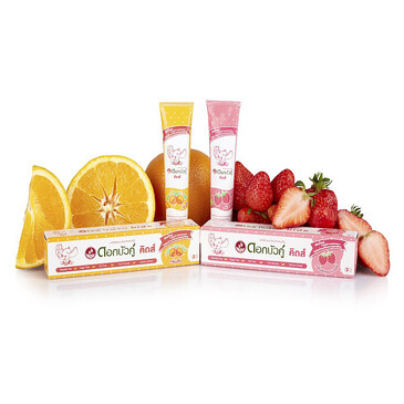 Паста зубная детская Dok Bua Ku Kids (клубника, апельсин) 2х35 г Twin Lotus