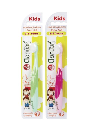 Щетка зубная деткая экстра мягкая Dok Bua Ku Kids Toothbrush Extra Soft (розовая и зеленая), 2 шт. Twin Lotus