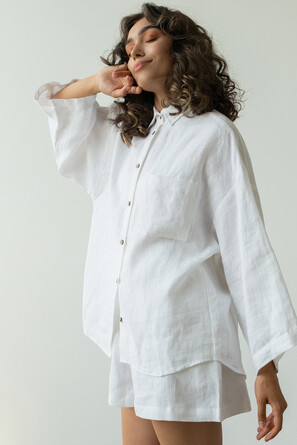 Рубашка с широким рукавом Linen Texture