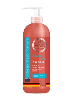 Бальзам-ополаскиватель для поддержания салонных процедур и выпрямления непослушных волос 1000 мл EVI professional