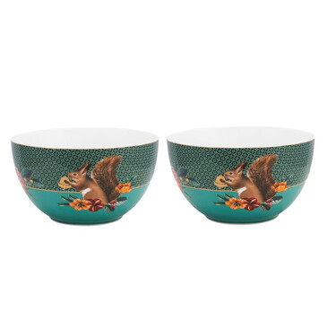 Набор пиал (2 шт. по Ø18 см) Winter Wonderland Squirrel Green Pip Studio