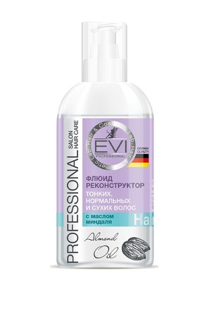 Флюид реконструктор с маслом миндаля для тонких, нормальных и сухих волос 150 мл EVI professional
