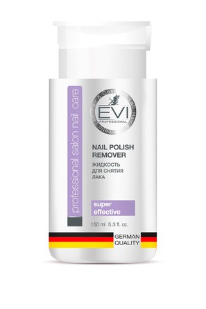 Жидкость для снятия лака с ацетоном с помпой-дозатором 150 мл EVI professional