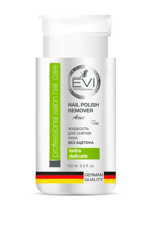 Жидкость для снятия лака без ацетона с помпой-дозатором 150 мл EVI professional