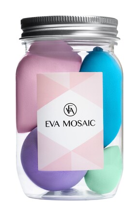 Спонжи для макияжа №2, 4 шт. Eva Mosaic