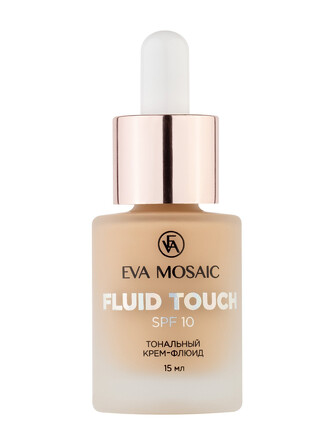 Крем-флюид для лица тональный Fluid Touch 02 светло-бежевый, 15 мл Eva Mosaic