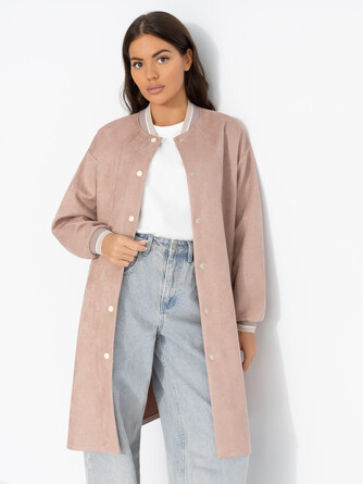 Пальто-бомбер из мягкой замши В личном статусе Charuttimoda