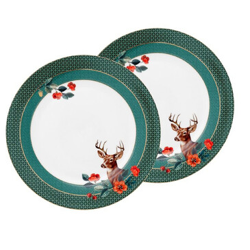 Набор тарелок (2 шт. по Ø26,5 см) Winter Wonderland Deer Green Pip Studio