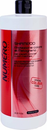 Шампунь для окрашенных и мелированных волос Защита цвета с экстрактом граната Numero, 1000 мл Brelil