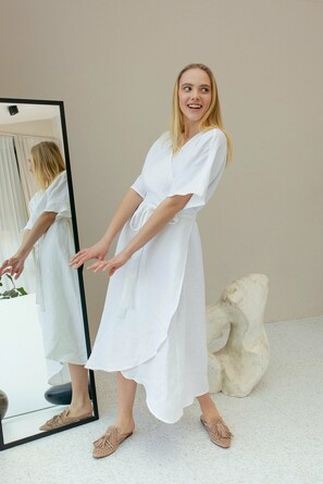 Платье на запах Linen Texture