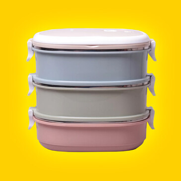 Ланч бокс тройной (2100 мл, 20х14.5х18.5 см) Kamille