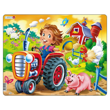 Пазл. Дети на ферме. Трактор Larsen
