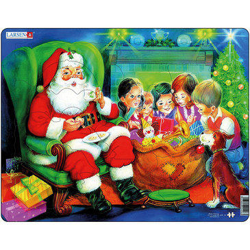 Пазл. Санта с детьми Larsen