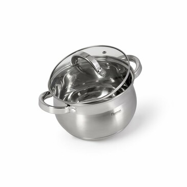 Кастрюля Felina 18x11,5 см, 2,9 л со стеклянной крышкой (нерж. сталь) Fissman