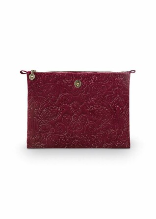 Косметичка плоская большая Velvet Quiltey Days Red, 30x22x1 см Pip Studio