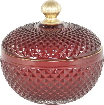 Конфетница с крышкой 12х12х12см Glasar