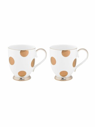 Набор из 2-х больших кружек Dot Delight White-Gold, 350 мл Pip Studio