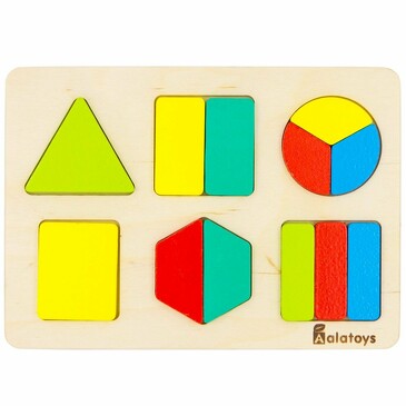 Игра развивающая Пазлы Дроби-фигуры, 21x15x1,5 см Alatoys