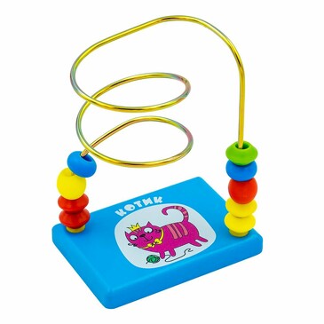 Игрушка развивающая Лабиринт Котик синий, 13x10x7 см Alatoys