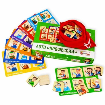 Игра настольная Лото Профессии, 22,5x13,5x5 см Alatoys