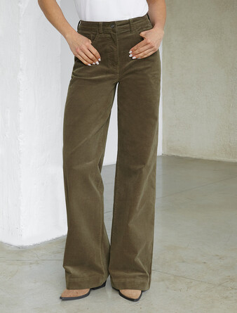 Брюки из микро-вельвета Vilatte