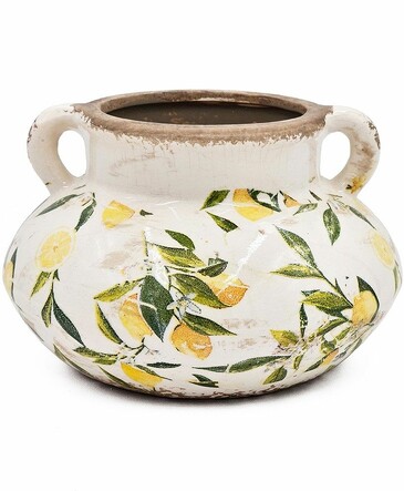Ваза с лимонами 21х21х13см Glasar