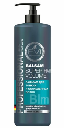 Бальзам-ополаскиватель Объем и Сила для придания объема тонким, сухим и ослабленным волосам 1000 мл EVI professional