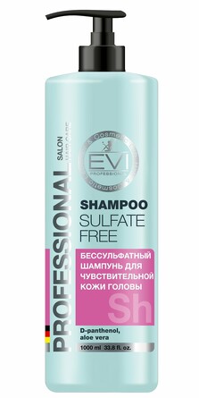 Шампунь без сульфатов для восстановления и питания окрашенных и мелированных волос 1000 мл EVI professional