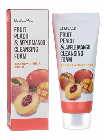 Пенка для лица очищающая с экстрактами персика и манго fruit peach&apple mango cleansing foam Lebelage