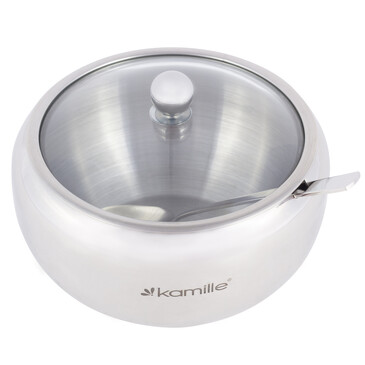 Сахарница с ложечкой и стеклянной крышкой 560 мл Kamille