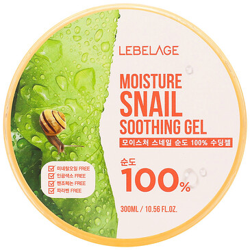 Гель для лица и тела с муцином улитки увлажняющий успокаивающий, 300 мл  Lebelage