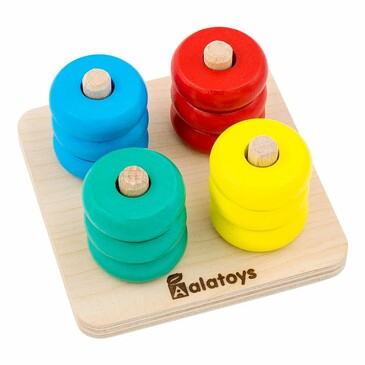 Игрушка Пирамидка Логическая, 10x10x5,5 см Alatoys