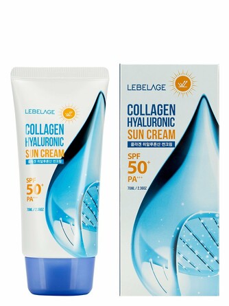 Крем для лица солнцезащитный против морщин с коллагеном и гиалуроновой кислотой SPF50+/PA+++, 70 мл Lebelage