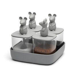 Набор банок для сыпучих продуктов Lucky Mouse Seasoning (4 шт.) Qualy