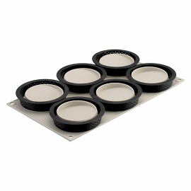 Набор форм для приготовления пирожных (6 шт.) Mini Tarte Glam 33,7х18,1х3,4 см Silikomart