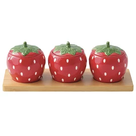 Набор банок для хранения на подставке Jardin Des Fraises (3 шт.) Easy Life